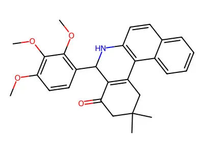 2,2-dimethyl-5-(2,3,4-trimethoxyphenyl)-2,3,5,6-tetrahydrobenzo[a]phenanthridin-4(1H)-one structure