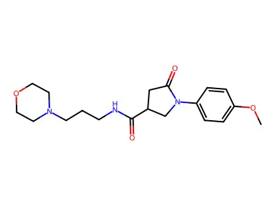 1-(4-methoxyphenyl)-N-(3-morpholin-4-ylpropyl)-5-oxopyrrolidine-3-carboxamide structure
