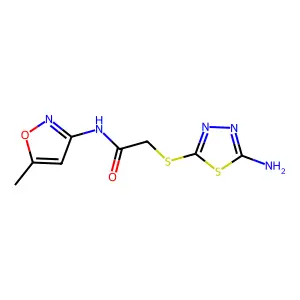 2-(5-Amino-[1,3,4]thiadiazol-2-ylsulfanyl)-N-(5-methyl-isoxazol-3-yl)-acetamide structure