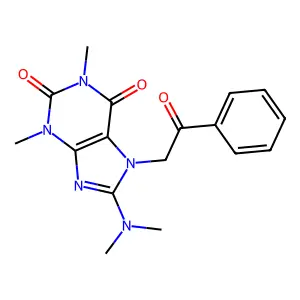 8-(Dimethylamino)-1,3-dimethyl-7-phenacylpurine-2,6-dione structure