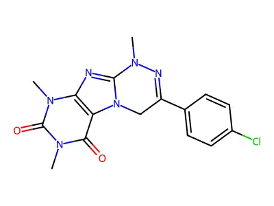 3-(4-chlorophenyl)-1,7,9-trimethyl-4H-purino[8,7-c][1,2,4]triazine-6,8-dione structure