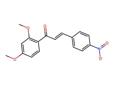 (E)-1-(2,4-dimethoxyphenyl)-3-(4-nitrophenyl)prop-2-en-1-one structure