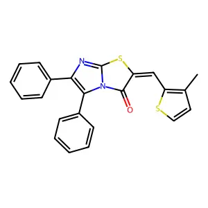 (2Z)-2-[(3-methylthiophen-2-yl)methylidene]-5,6-diphenylimidazo[2,1-b][1,3]thiazol-3-one structure
