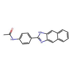 N-[4-(1H-benzo[f]benzimidazol-2-yl)phenyl]acetamide structure