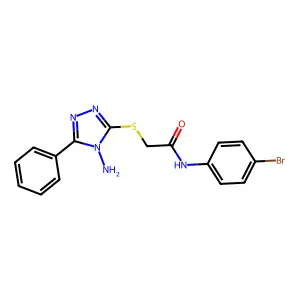 2-[(4-amino-5-phenyl-4H-1,2,4-triazol-3-yl)sulfanyl]-N-(4-bromophenyl)acetamide structure