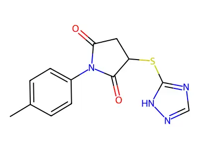 1-(4-methylphenyl)-3-(1H-1,2,4-triazol-5-ylthio)pyrrolidine-2,5-dione structure