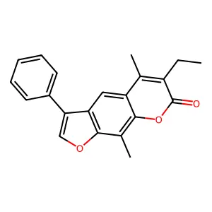 6-Ethyl-5,9-dimethyl-3-phenylfuro[3,2-g]chromen-7-one structure