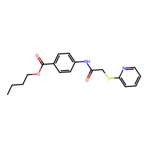 Butyl 4-(2-(2-pyridylthio)acetylamino)benzoate structure