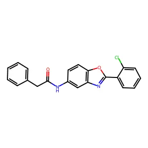 N-[2-(2-chlorophenyl)-1,3-benzoxazol-5-yl]-2-phenylacetamide structure