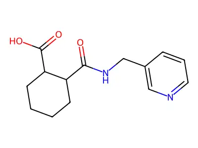 2-(n-(3-Pyridylmethyl)carbamoyl)cyclohexanecarboxylic acid structure