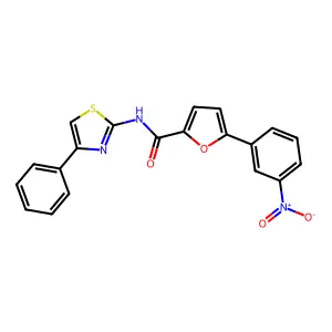 5-(3-Nitrophenyl)furan-2-carboxylic acid (4-phenylthiazol-2-yl)amide structure