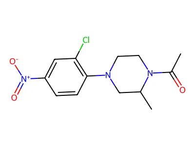 1-[4-(2-Chloro-4-nitrophenyl)-2-methylpiperazin-1-yl]ethanone structure