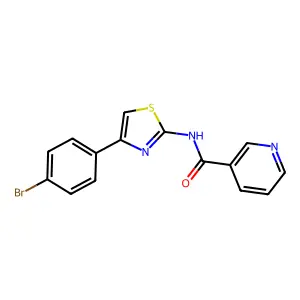 N-(4-(4-bromophenyl)thiazol-2-yl)nicotinamide structure