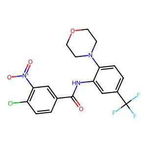 4-chloro-N-[2-morpholin-4-yl-5-(trifluoromethyl)phenyl]-3-nitrobenzamide structure