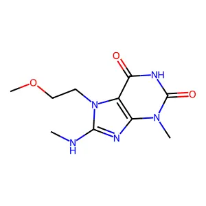 7-(2-Methoxyethyl)-3-methyl-8-(methylamino)purine-2,6-dione structure