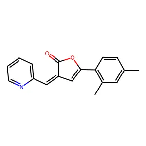 (3Z)-5-(2,4-dimethylphenyl)-3-(pyridin-2-ylmethylidene)furan-2-one structure
