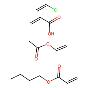 Butyl prop-2-enoate;chloroethene;ethenyl acetate;prop-2-enoic acid structure