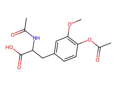Tyrosine, N-acetyl-3-methoxy-, acetate (ester) structure