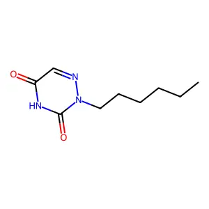 2-Hexyl-1,2,4-triazine-3,5-dione structure