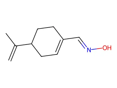 1-Cyclohexene-1-carboxaldehyde, 4-(1-methylethenyl)-, oxime structure