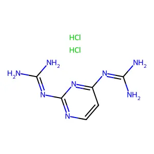 Guanidine, 1,1'-(2,4-pyrimidinediyl)di-, dihydrochloride structure