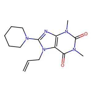 1,3-Dimethyl-8-piperidin-1-yl-7-prop-2-enylpurine-2,6-dione structure