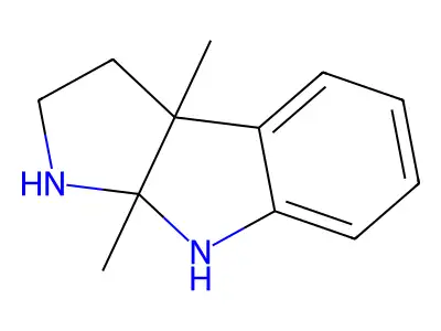 3a,8a-Dimethyl-1,2,3,3a,8,8a-hexahydropyrrolo[2,3-b]indole structure