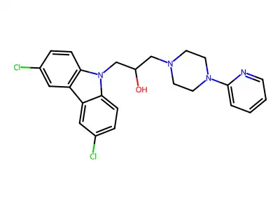 1-(3,6-Dichloro-carbazol-9-yl)-3-(4-pyridin-2-yl-piperazin-1-yl)-propan-2-ol structure