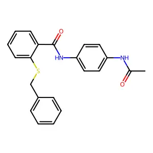 N-(4-acetamidophenyl)-2-benzylsulfanylbenzamide structure