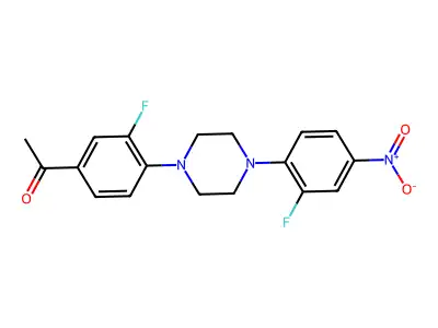1-[3-Fluoro-4-[4-(2-fluoro-4-nitrophenyl)piperazin-1-yl]phenyl]ethanone structure
