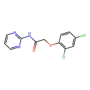 2-(2,4-dichlorophenoxy)-N-pyrimidin-2-ylacetamide structure