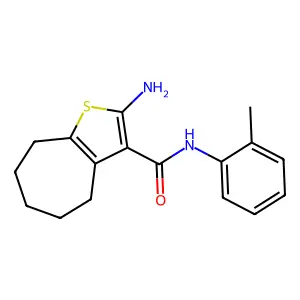 2-amino-N-(2-methylphenyl)-5,6,7,8-tetrahydro-4H-cyclohepta[b]thiophene-3-carboxamide structure
