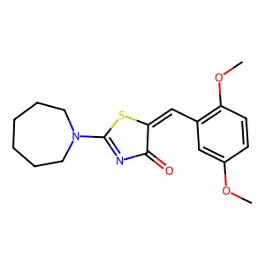 (5Z)-2-(azepan-1-yl)-5-[(2,5-dimethoxyphenyl)methylidene]-1,3-thiazol-4-one structure