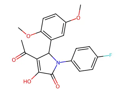 3-acetyl-2-(2,5-dimethoxyphenyl)-1-(4-fluorophenyl)-4-hydroxy-2H-pyrrol-5-one structure