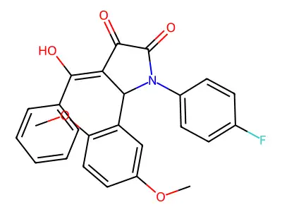 4-benzoyl-5-(2,5-dimethoxyphenyl)-1-(4-fluorophenyl)-3-hydroxy-1,5-dihydro-2H-pyrrol-2-one structure