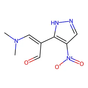 3-(dimethylamino)-2-(4-nitro-1H-pyrazol-5-yl)prop-2-enal structure