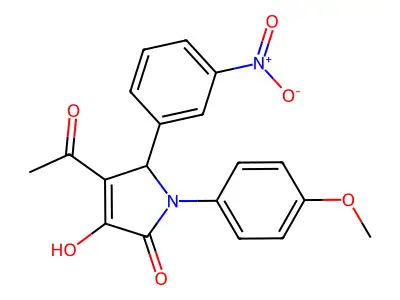 3-acetyl-4-hydroxy-1-(4-methoxyphenyl)-2-(3-nitrophenyl)-2H-pyrrol-5-one structure