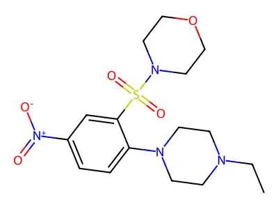 4-[2-(4-Ethylpiperazin-1-yl)-5-nitrophenyl]sulfonylmorpholine structure