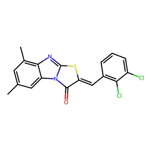 2-(2,3-dichlorobenzylidene)-6,8-dimethyl[1,3]thiazolo[3,2-a]benzimidazol-3(2H)-one structure