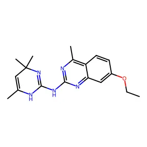 (7-Ethoxy-4-methylquinazolin-2-yl)(4,4,6-trimethyl-1,4-dihydropyrimidin-2-yl)amine structure
