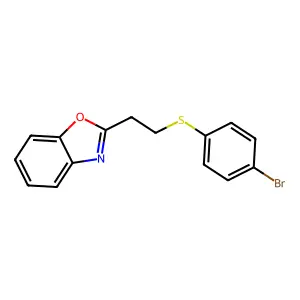 2-{2-[(4-Bromophenyl)sulfanyl]ethyl}-1,3-benzoxazole structure