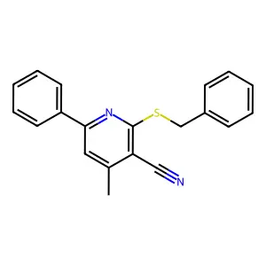 2-Benzylsulfanyl-4-methyl-6-phenylpyridine-3-carbonitrile structure