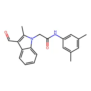 N-(3,5-Dimethylphenyl)-3-formyl-2-methyl-1H-indole-1-acetamide structure