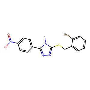 3-[(2-Bromophenyl)methylsulfanyl]-4-methyl-5-(4-nitrophenyl)-1,2,4-triazole structure