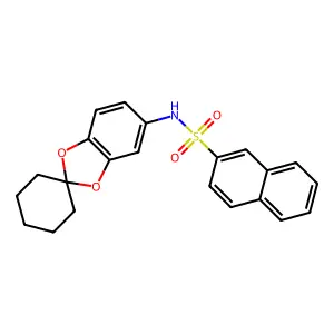 N-spiro[1,3-Benzodioxole-2,1'-cyclohexan]-5-yl-2-naphthalenesulfonamide structure