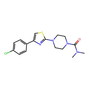 4-[4-(4-Chlorophenyl)-2-thiazolyl]-N,N-dimethyl-1-piperazinecarboxamide structure