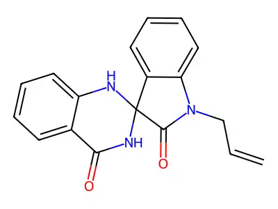 11-Prop-2-enylspiro[1,2,3-trihydroquinazoline-2,3'-indoline]-4,12-dione structure
