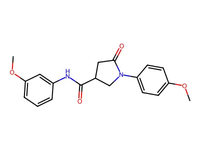 N-(3-methoxyphenyl)-1-(4-methoxyphenyl)-5-oxopyrrolidine-3-carboxamide structure