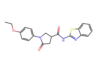 N-(1,3-benzothiazol-2-yl)-1-(4-ethoxyphenyl)-5-oxopyrrolidine-3-carboxamide structure