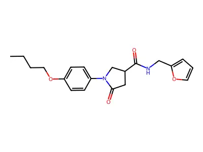 1-(4-butoxyphenyl)-N-(furan-2-ylmethyl)-5-oxopyrrolidine-3-carboxamide structure